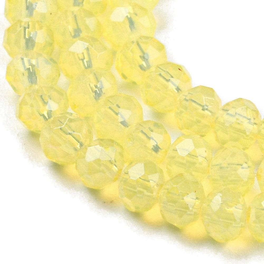Facet rondelle geel 3x2mm- per ±135-Kralen-Kraaltjes van Renate