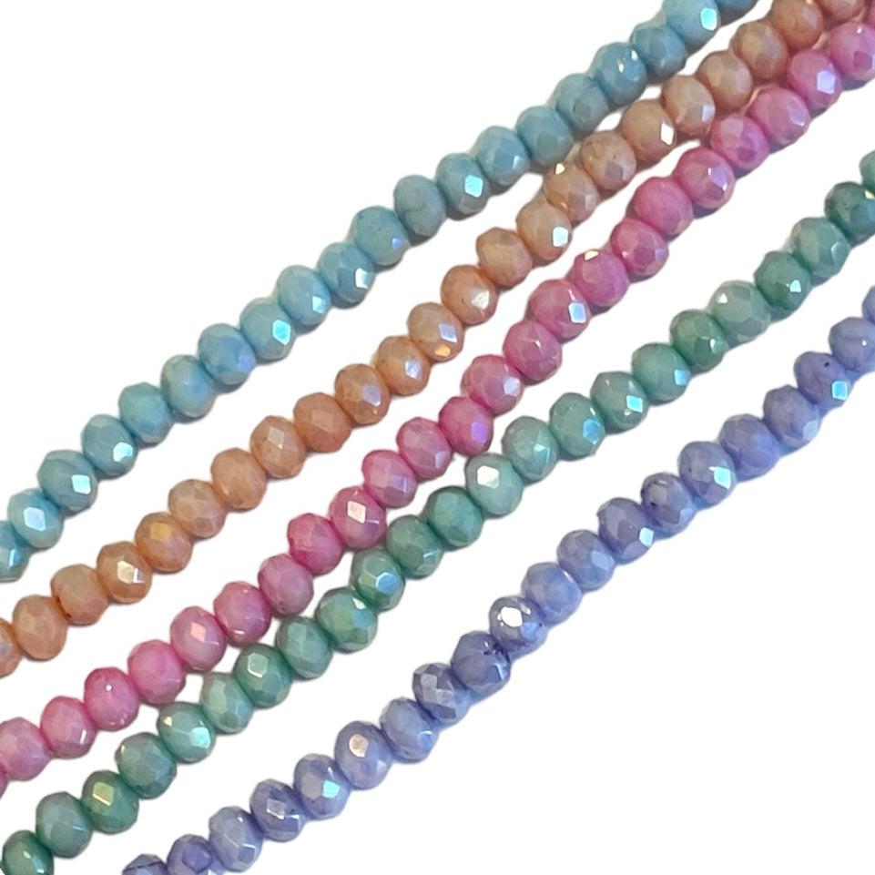 Facet rondelle gekleurd 4x3mm - 135 stuks-Kralen-Kraaltjes van Renate