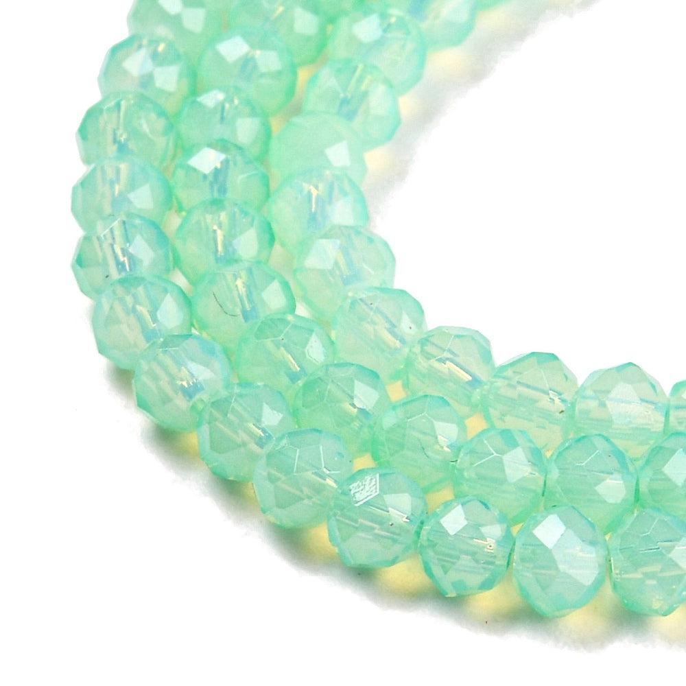 Facet rondelle groen 3x3mm- per ±120-Kralen-Kraaltjes van Renate
