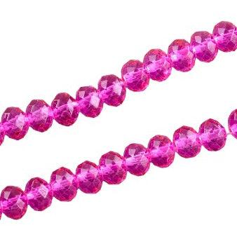 Facet rondelle hot pink 6x5mm - ±90 stuks-Kralen-Kraaltjes van Renate