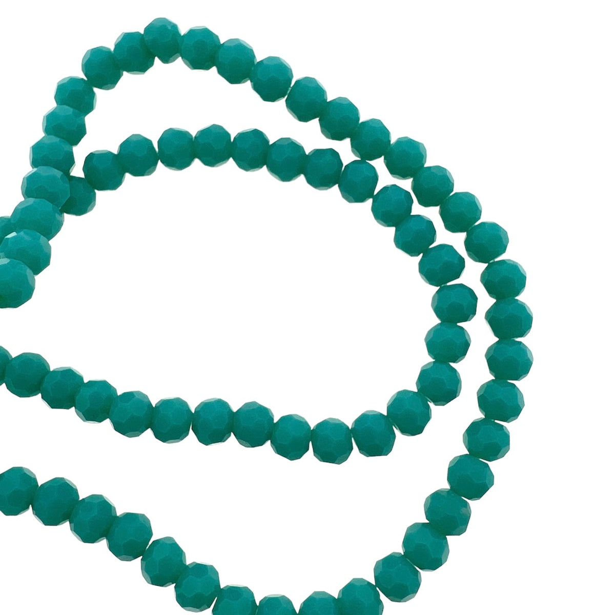 Facet rondelle medium turquoise 4mm - ±100 stuks-Kralen-Kraaltjes van Renate