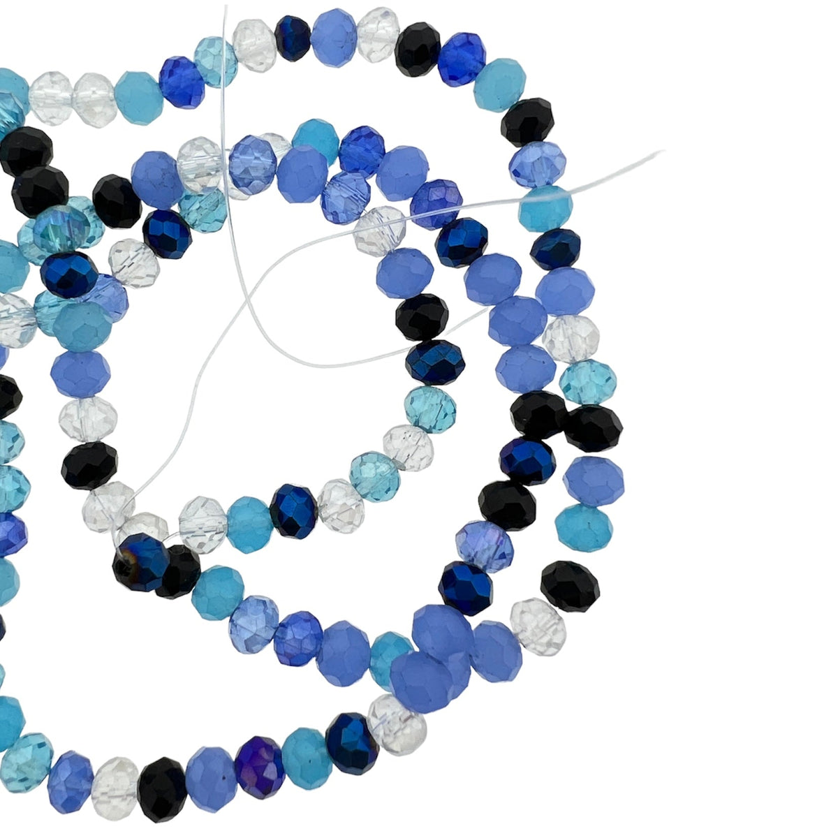 Facet rondelle mixed color blue 4mm - ±140 stuks-Kralen-Kraaltjes van Renate