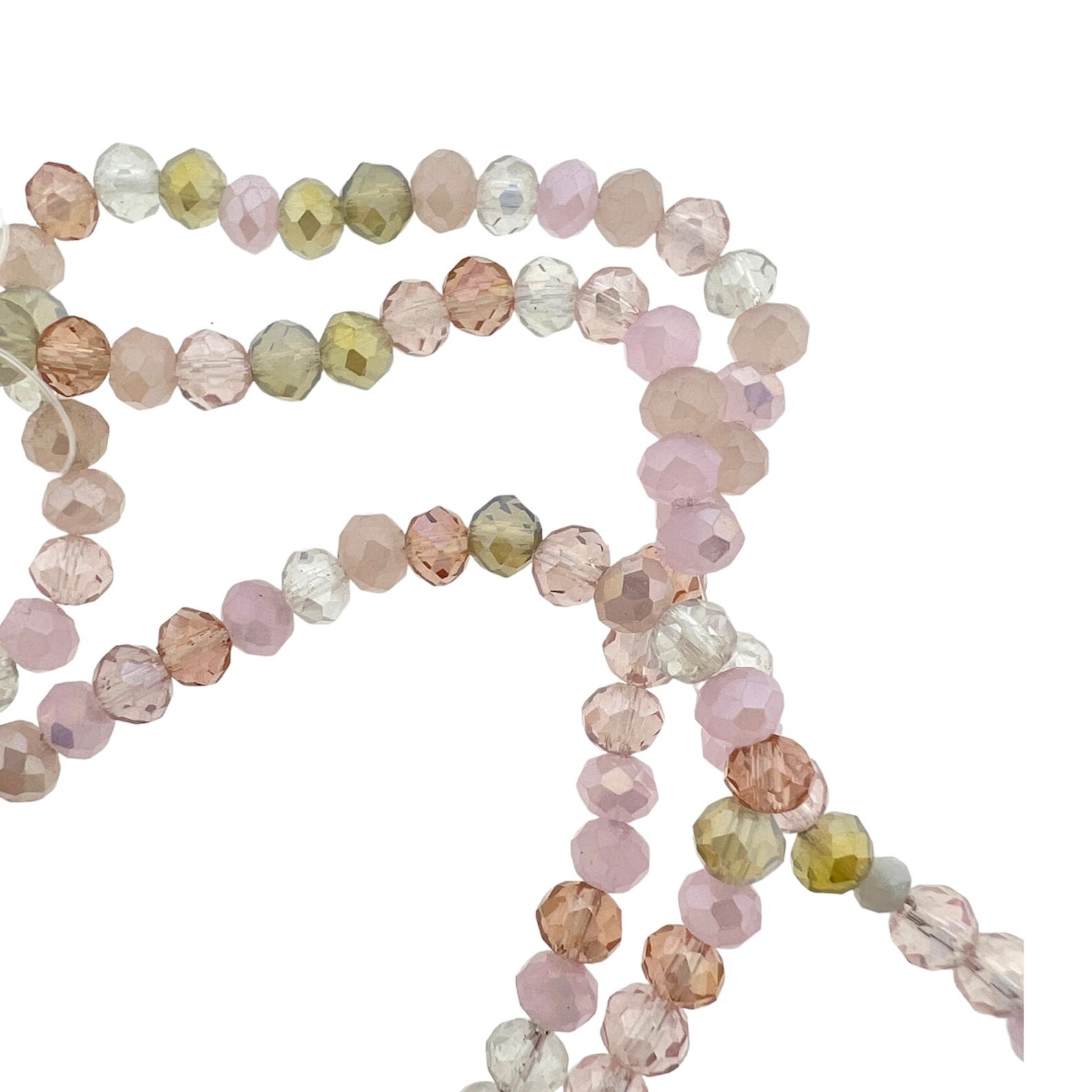 Facet rondelle mixed colors pink 4mm - ±140 stuks-Kralen-Kraaltjes van Renate