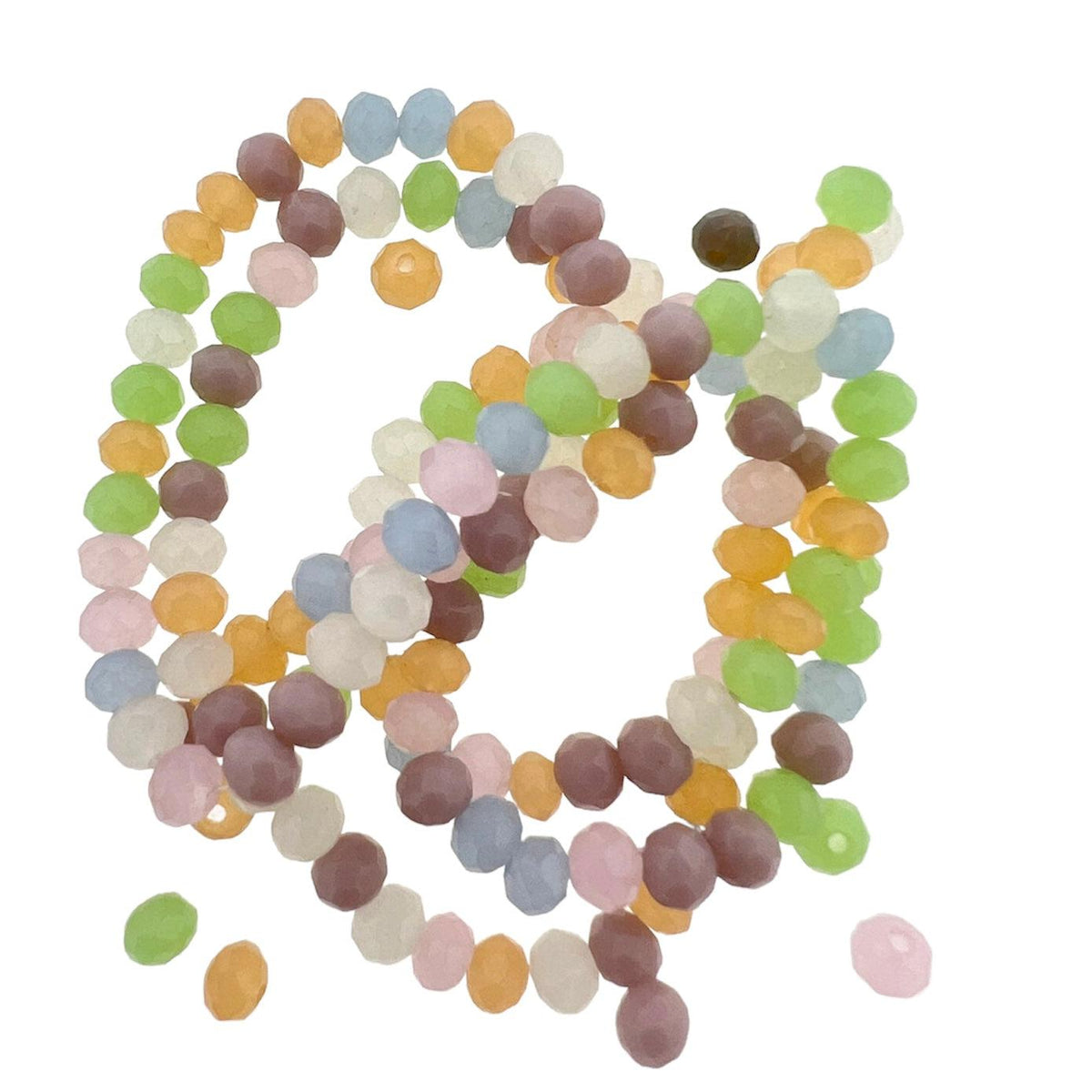 Facet rondelle mixed pastel 3mm - ±135 stuks-Kralen-Kraaltjes van Renate