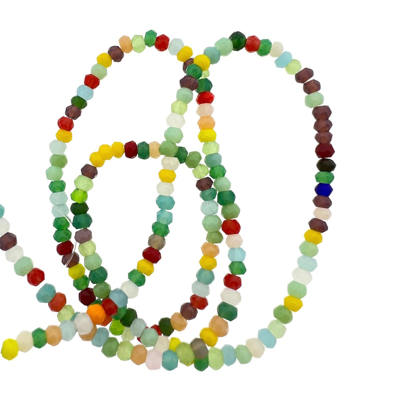 Facet rondelle mixed rainbow 3mm - ±195 stuks-Kralen-Kraaltjes van Renate