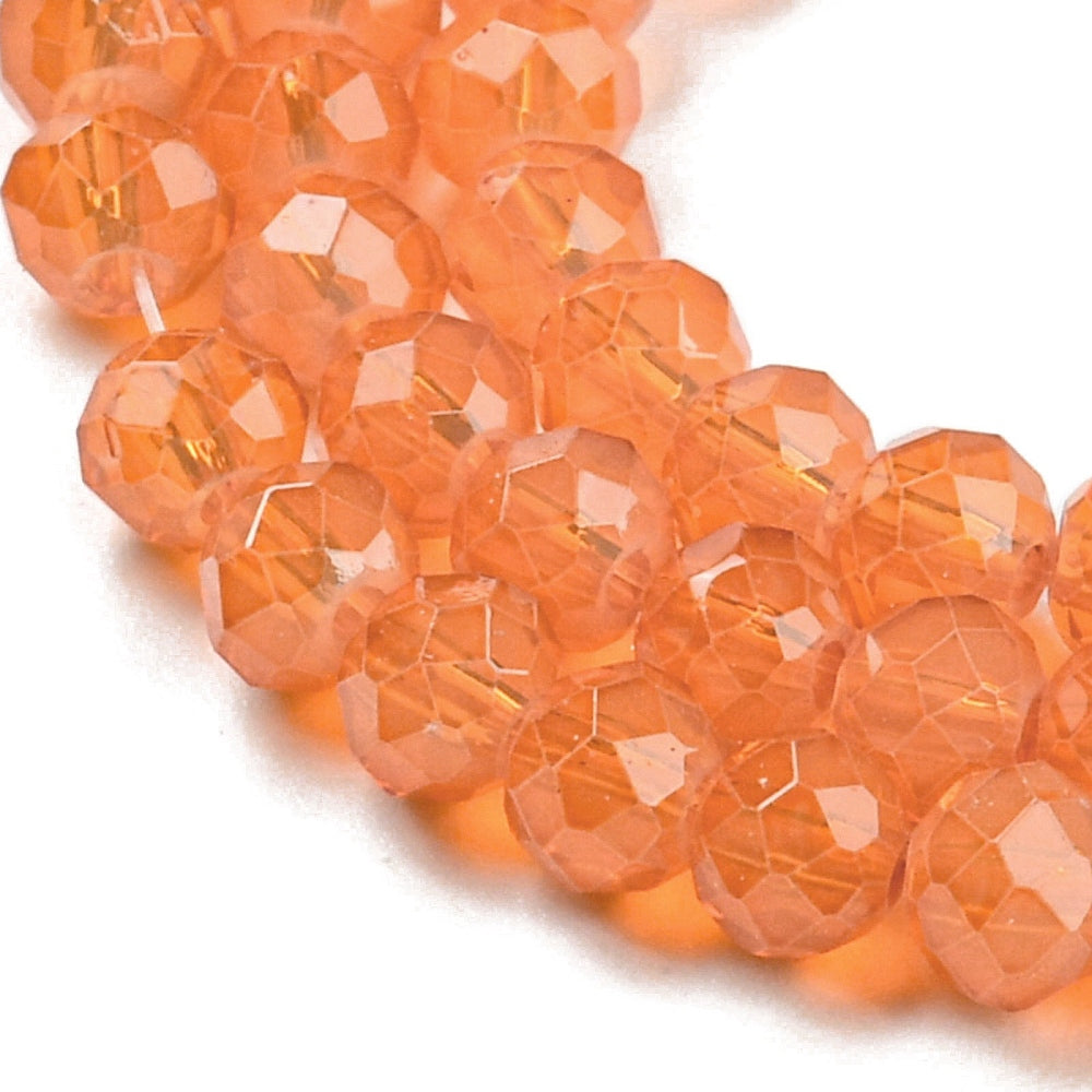 Facet rondelle orange 3x3mm- per ±120-Kralen-Kraaltjes van Renate