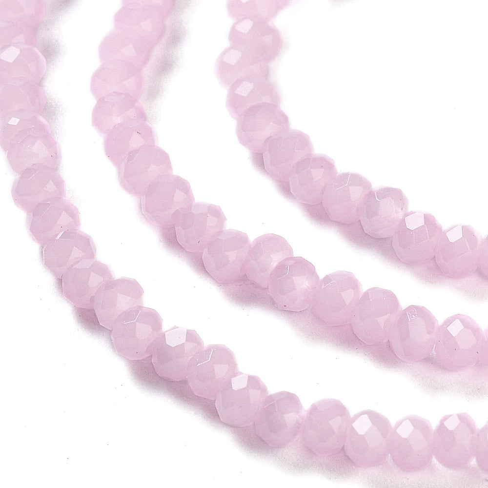 Facet rondelle pearl pink 3x2mm- per ±158-Kralen-Kraaltjes van Renate