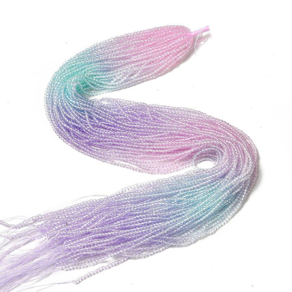 Facet rondelle pink, turqouise & lilac 2mm- per ±180 stuks-Kralen-Kraaltjes van Renate
