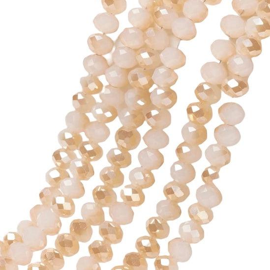 Facet rondelle rainbow plated 3x2mm bisque- per ±165 stuks-Kralen-Kraaltjes van Renate