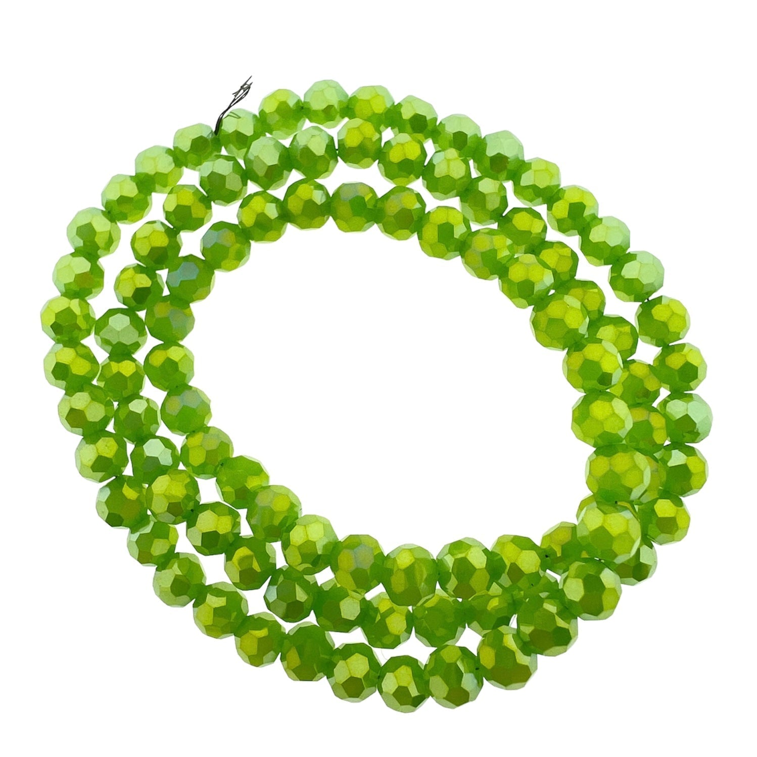 Facet rondelle rainbow plated light green 4mm - ±100 stuks-Kralen-Kraaltjes van Renate
