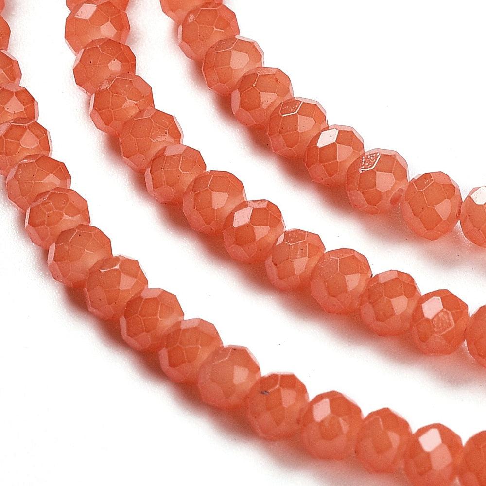 Facet rondelle tomato 3x2mm- per ±155-Kralen-Kraaltjes van Renate