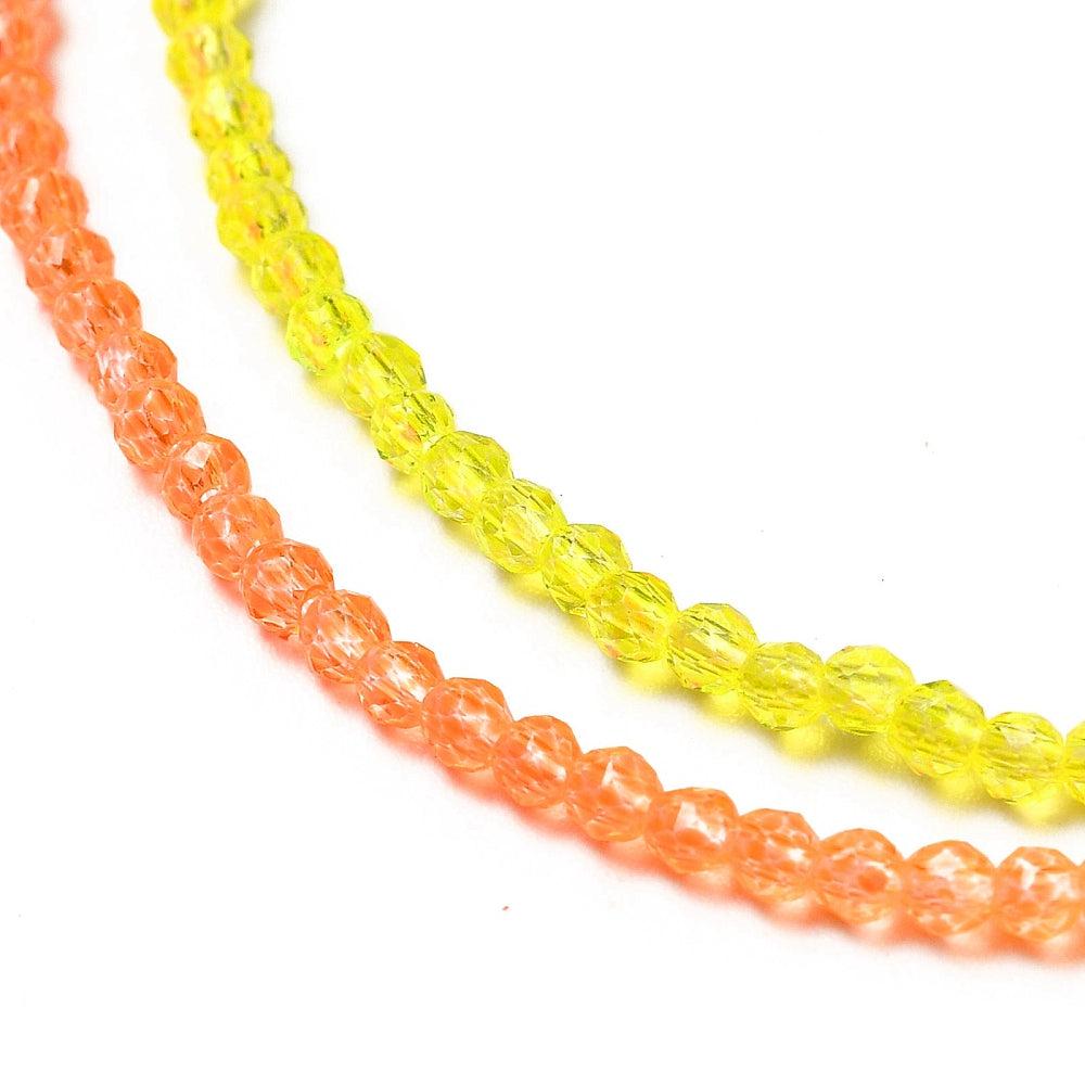 Facet rondelle tomato&yellow 2mm- per ±180 stuks-Kralen-Kraaltjes van Renate