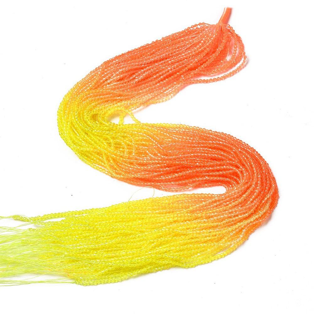 Facet rondelle tomato&yellow 2mm- per ±180 stuks-Kralen-Kraaltjes van Renate