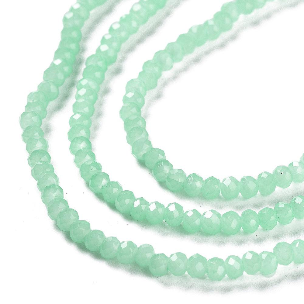 Facet rondelle turquoise 4x3mm- per 120 stuks-Kralen-Kraaltjes van Renate