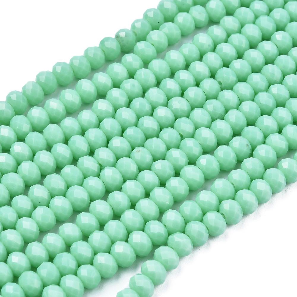 Facet rondelle turquoise 6x5mm - ±90 stuks-Kralen-Kraaltjes van Renate