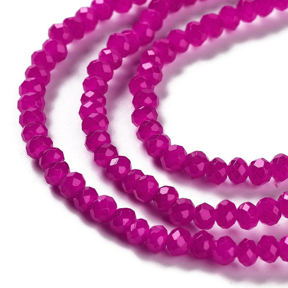 Facet rondelle violet red 4x3mm- per ±115-Kralen-Kraaltjes van Renate