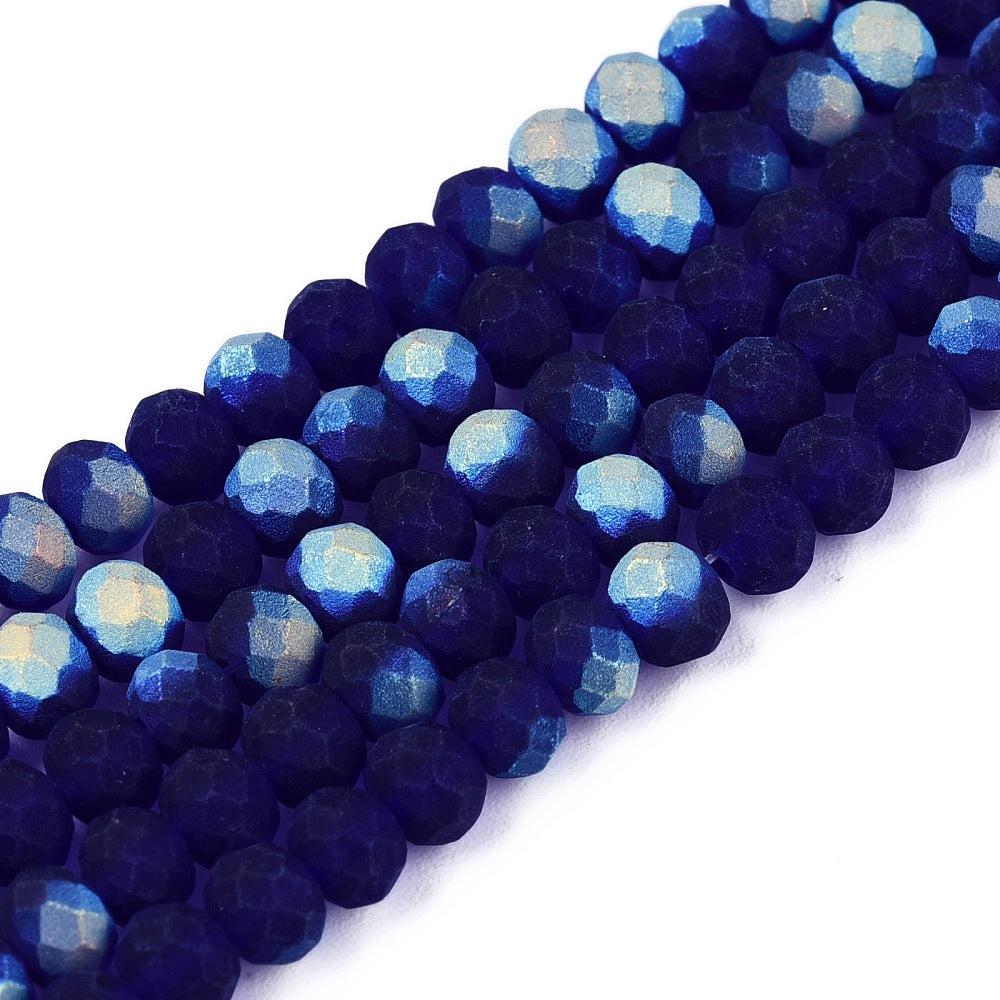 Facetkralen AB color goldenrod darkblue 4x3,5mm - ±113 stuks-Kralen-Kraaltjes van Renate