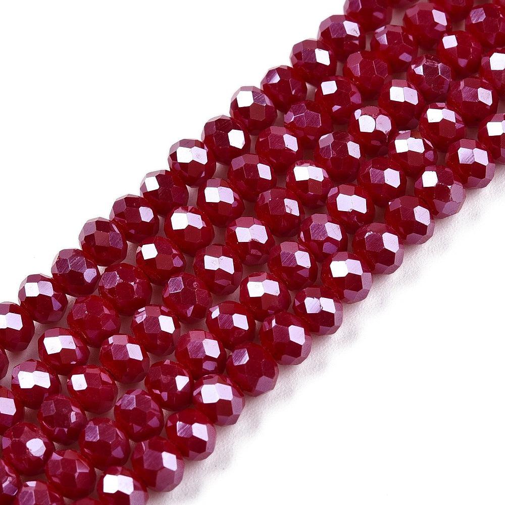 Facetkralen Dark Red 4x3mm - ±110 stuks-Kralen-Kraaltjes van Renate