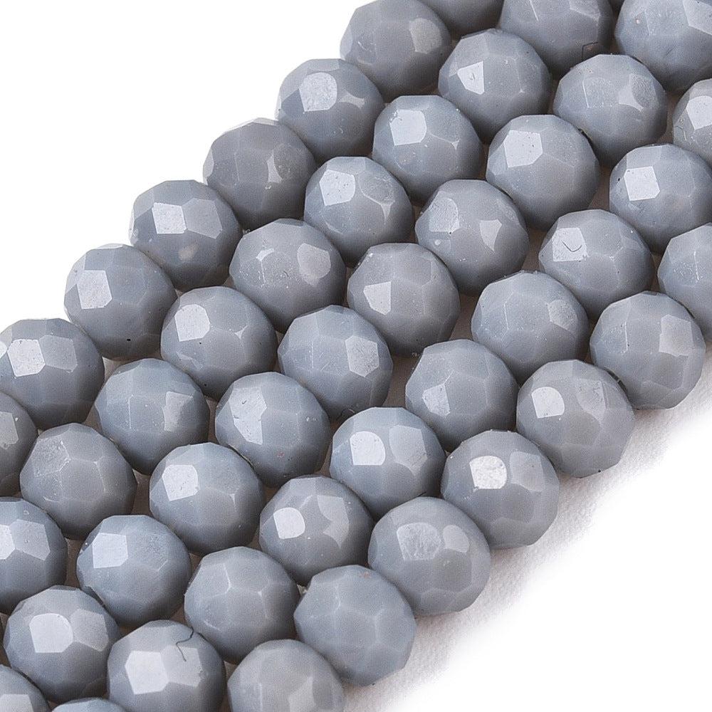 Facetkralen Faceted Rondelle Dark Gray 4x3mm - ±113 stuks-Kralen-Kraaltjes van Renate