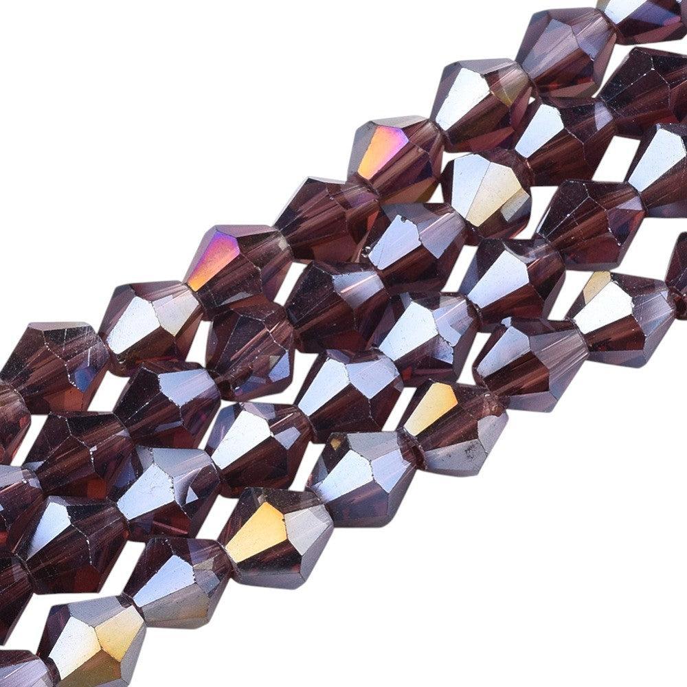 Facetkralen bicone AB paars 6x5,5mm - per ±24cm-Kralen-Kraaltjes van Renate