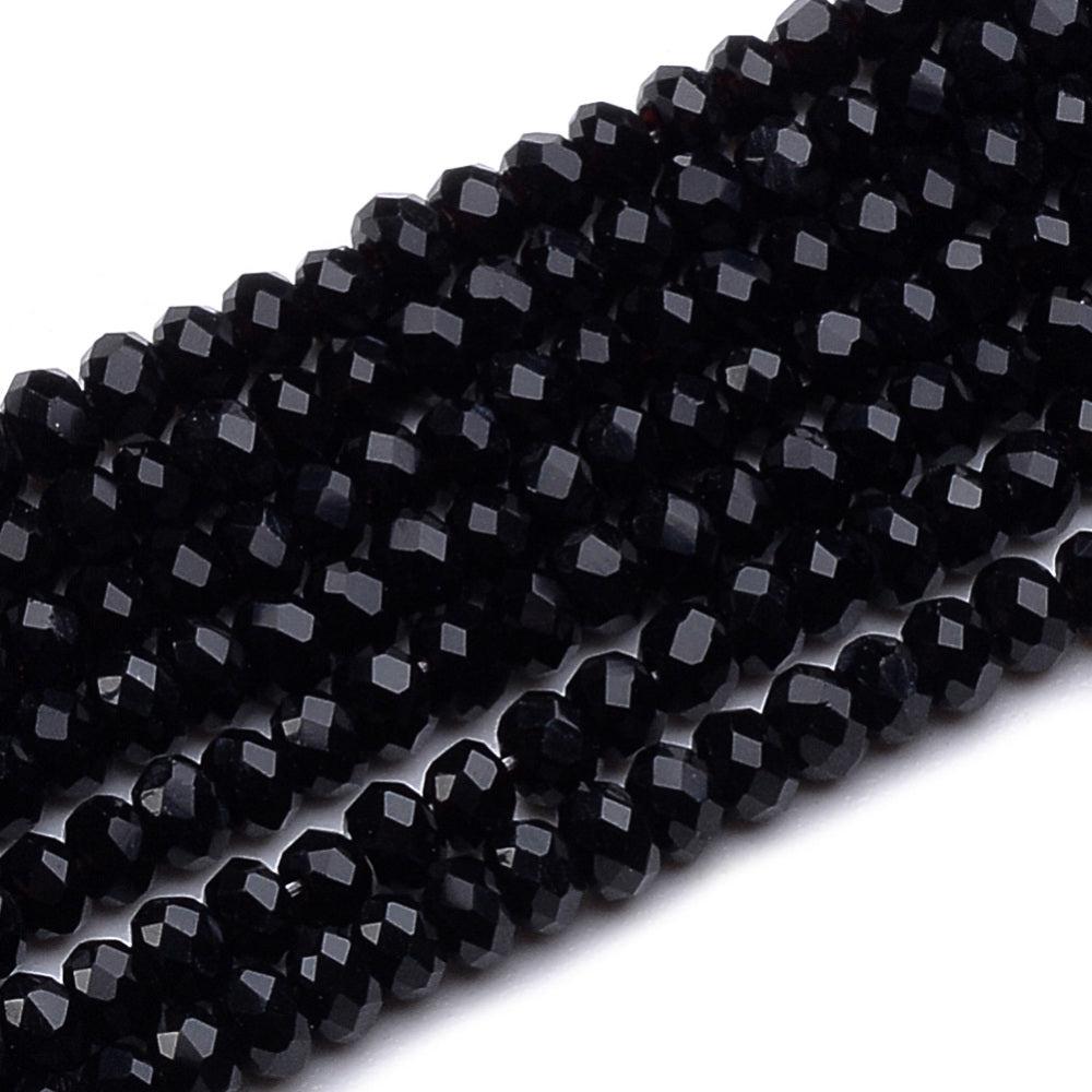 Facetkralen black 3x2mm - ±150 stuks-Kralen-Kraaltjes van Renate