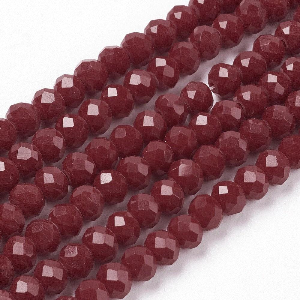 Facetkralen dark red 6x4mm - per ±38cm-Kralen-Kraaltjes van Renate