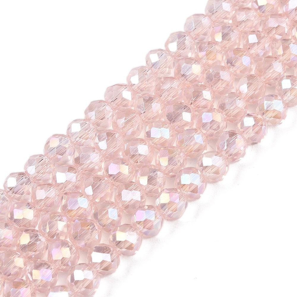 Facetkralen electroplated AB plated pink 4x3mm - ±113 stuks-Kralen-Kraaltjes van Renate