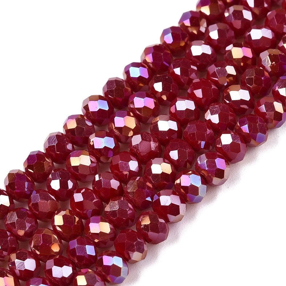 Facetkralen electroplated AB plated purple 4x3mm- ±113 stuks-Kralen-Kraaltjes van Renate