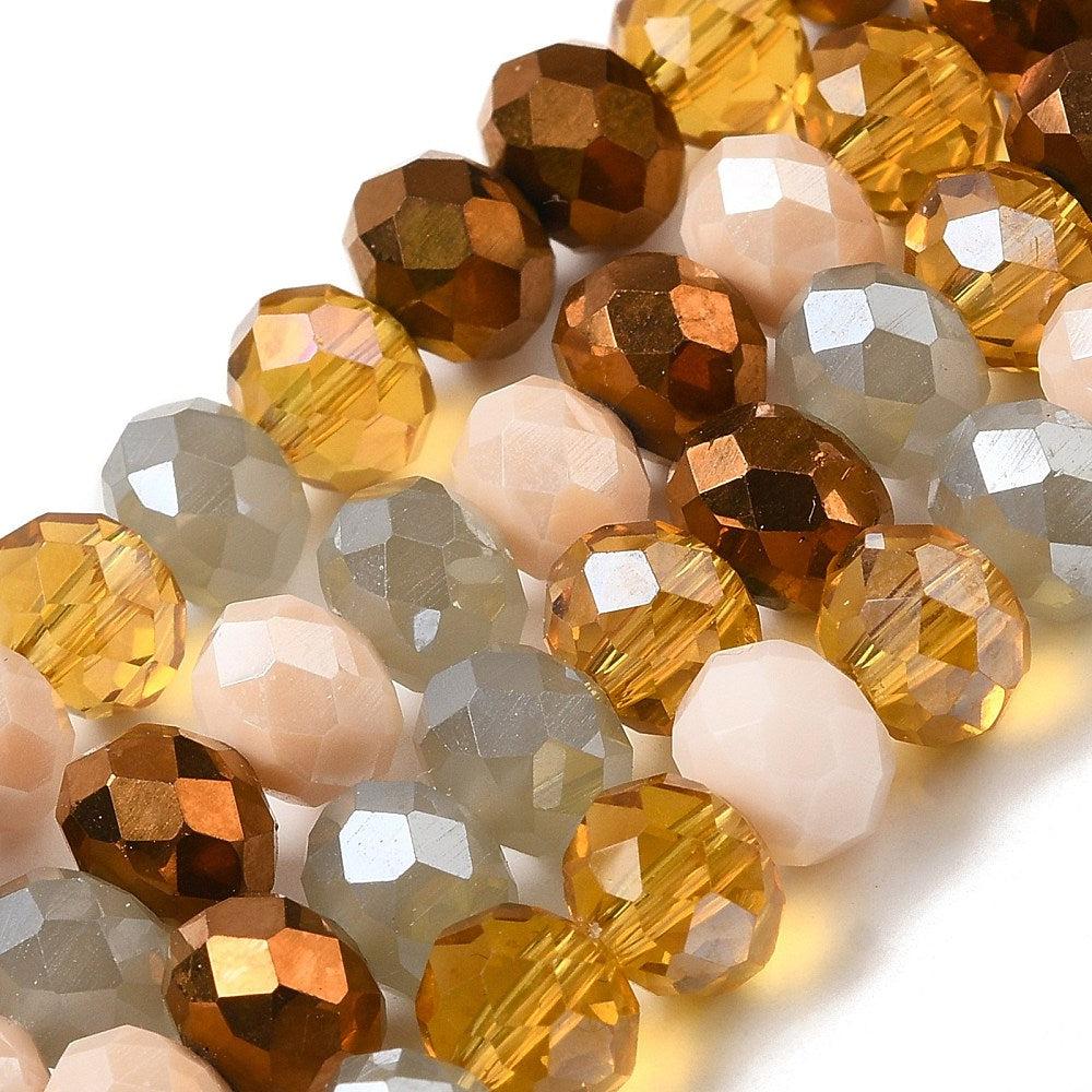 Facetkralen electroplated burlywood 8x6mm- ±65 stuks-Kralen-Kraaltjes van Renate
