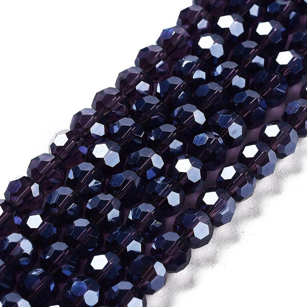 Facetkralen electroplated luster plated indigo 6mm - ±100 stuks-Kralen-Kraaltjes van Renate