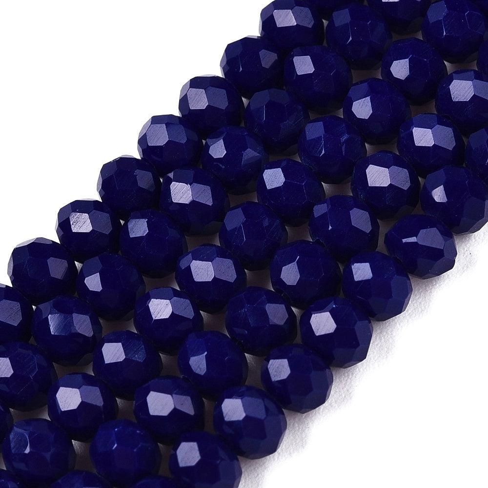 Facetkralen opaque blue 4x3mm - ±113 stuks-Kralen-Kraaltjes van Renate