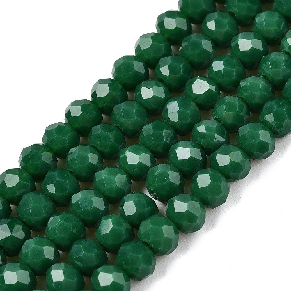 Facetkralen opaque green 4x3mm - ±113 stuks-Kralen-Kraaltjes van Renate