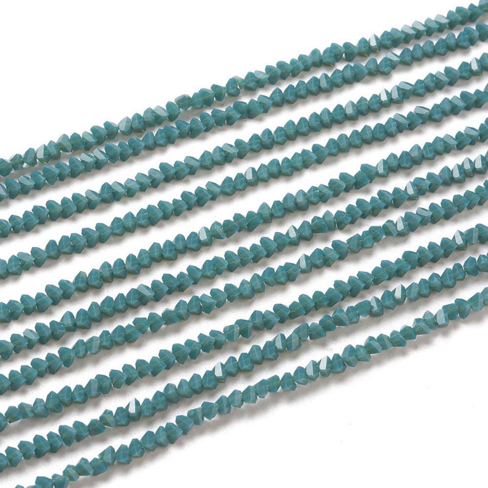 Facetkralen polygon cadel blue 2,5mm- per 17cm-bedels-Kraaltjes van Renate