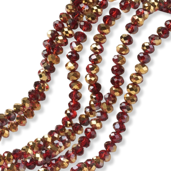 Facetkralen rondel Dark Red 4x3mm - ±100 stuks-Kralen-Kraaltjes van Renate