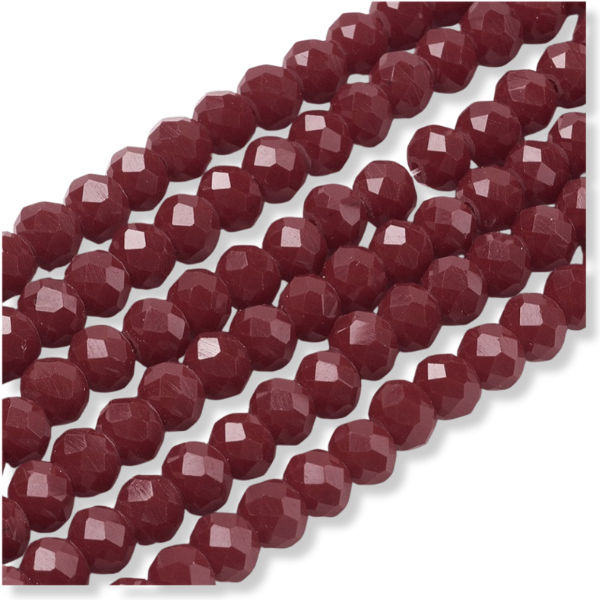 Facetkralen rondel Dark Red 6x4mm - ±80 stuks-Kralen-Kraaltjes van Renate