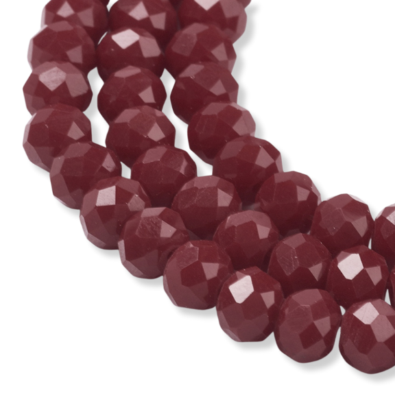 Facetkralen rondel Dark Red 6x4mm - ±80 stuks-Kralen-Kraaltjes van Renate