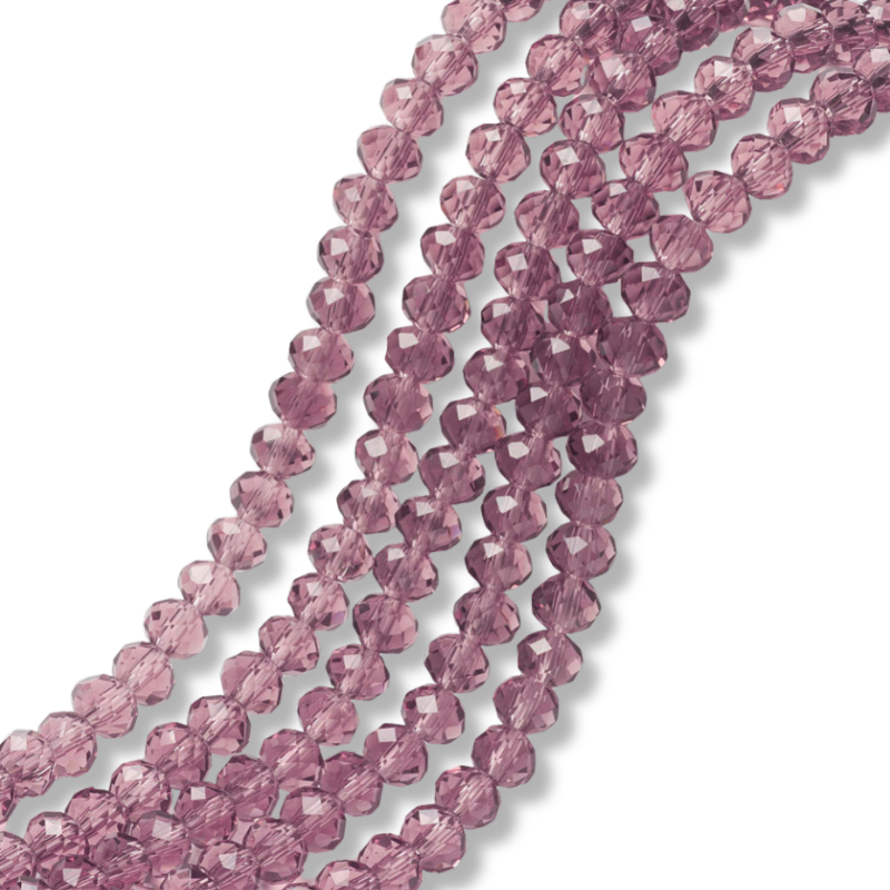 Facetkralen rondelle Licht paars 8x6mm - ±60 stuks-Kralen-Kraaltjes van Renate