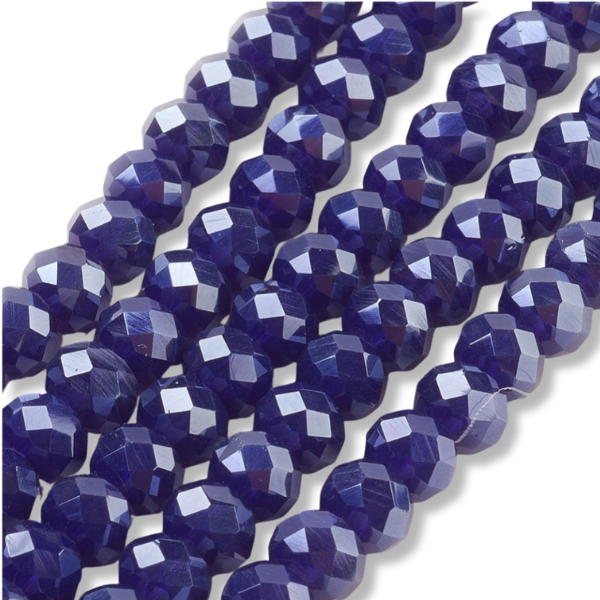 Facetkralen rondel Midnight Blue 6x4mm - ±80 stuks-Kralen-Kraaltjes van Renate