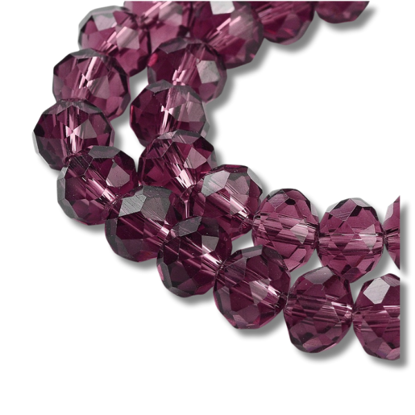 Facetkralen rondel Paars 8x6mm - ±60 stuks-Kralen-Kraaltjes van Renate