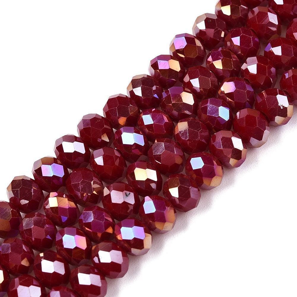 Facetkralen rondelle Rood 6x5mm - ±80 stuks-Kralen-Kraaltjes van Renate