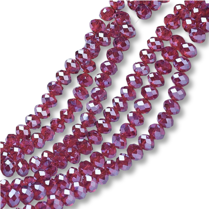 Facetkralen rondelle Violet 8x6mm - ±60 stuks-Kralen-Kraaltjes van Renate