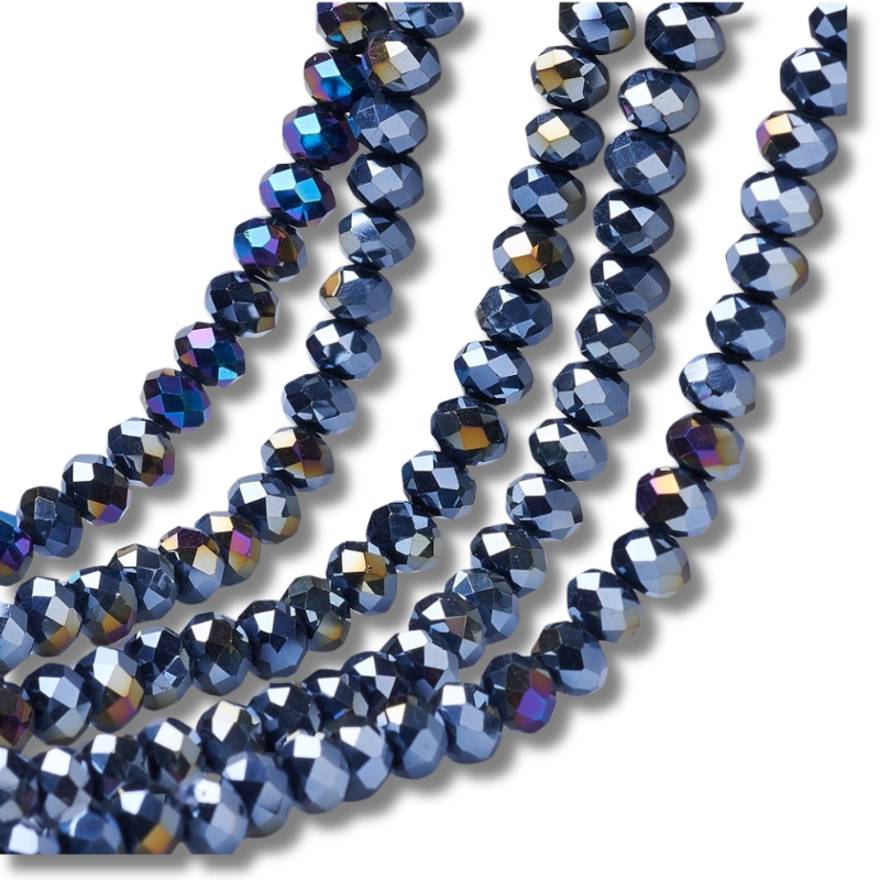 Facetkralen rondelle Zwart 6x5mm - ±80 stuks-Kralen-Kraaltjes van Renate