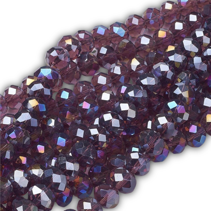 Facetkralen rondel deep purple 10x7mm - ±55 stuks-Kralen-Kraaltjes van Renate