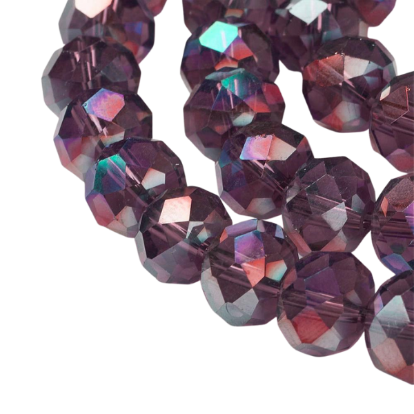 Facetkralen rondel deep purple 10x7mm - ±55 stuks-Kralen-Kraaltjes van Renate