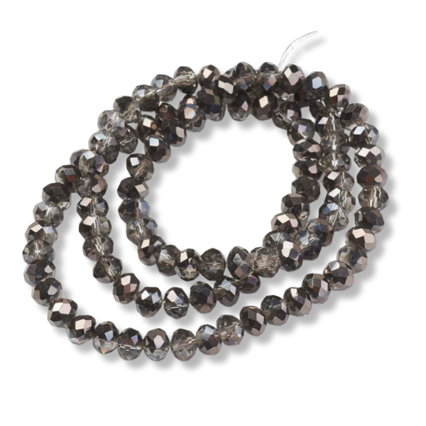 Facetkralen rondel half black 6x5mm - ±80 stuks-Kralen-Kraaltjes van Renate