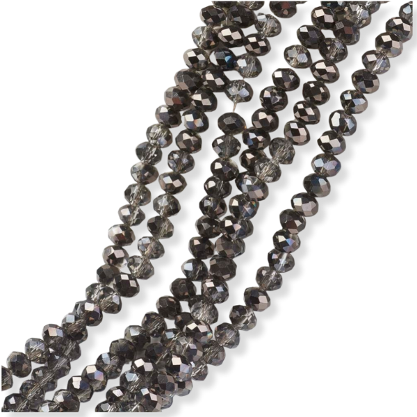 Facetkralen rondel half black 6x5mm - ±80 stuks-Kralen-Kraaltjes van Renate