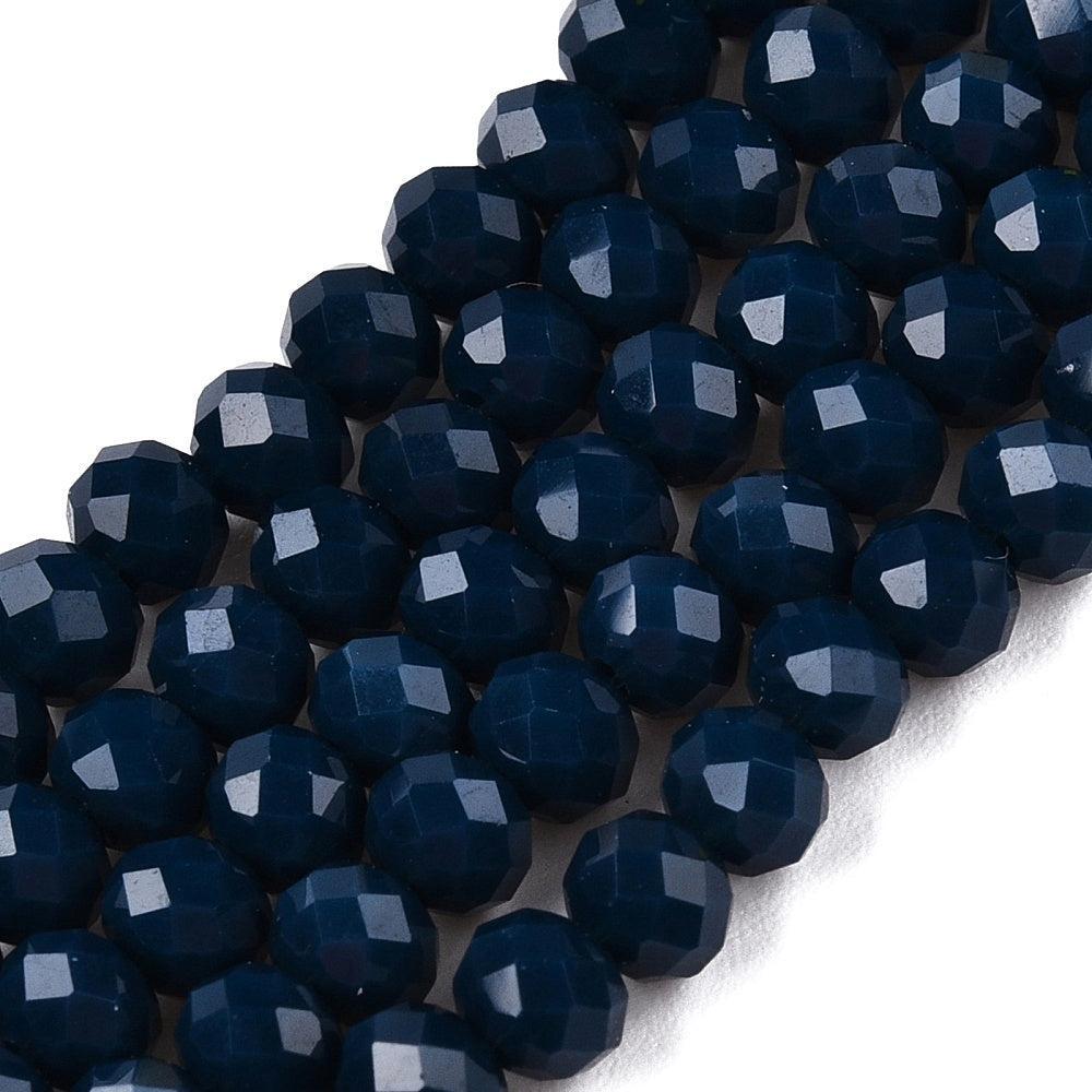 Facetkralen rondelle medium Blue 4x3mm - ±100 stuks-Kralen-Kraaltjes van Renate