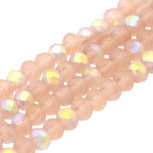 Facetkralen rondelle AB color burlywood 3x2mm- per 40cm-bedels-Kraaltjes van Renate