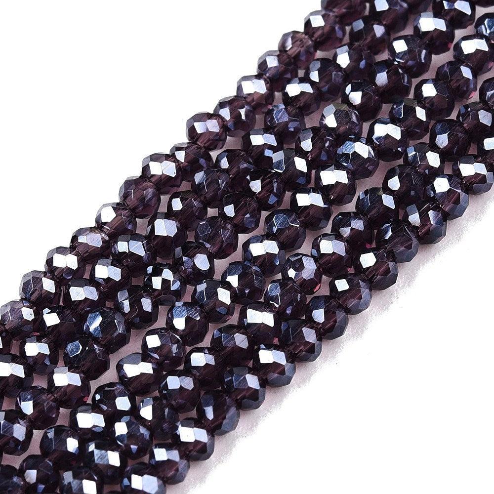 Facetkralen rondelle Donker blauw 2,5x2mm - ±135 stuks-Kralen-Kraaltjes van Renate