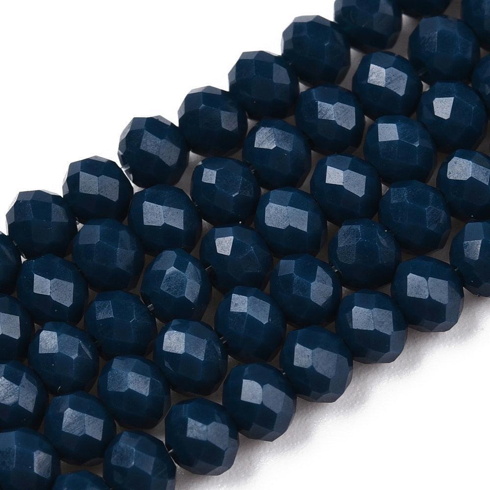 Facetkralen rondelle Steel blue 3x2mm - ±130 stuks-Kralen-Kraaltjes van Renate